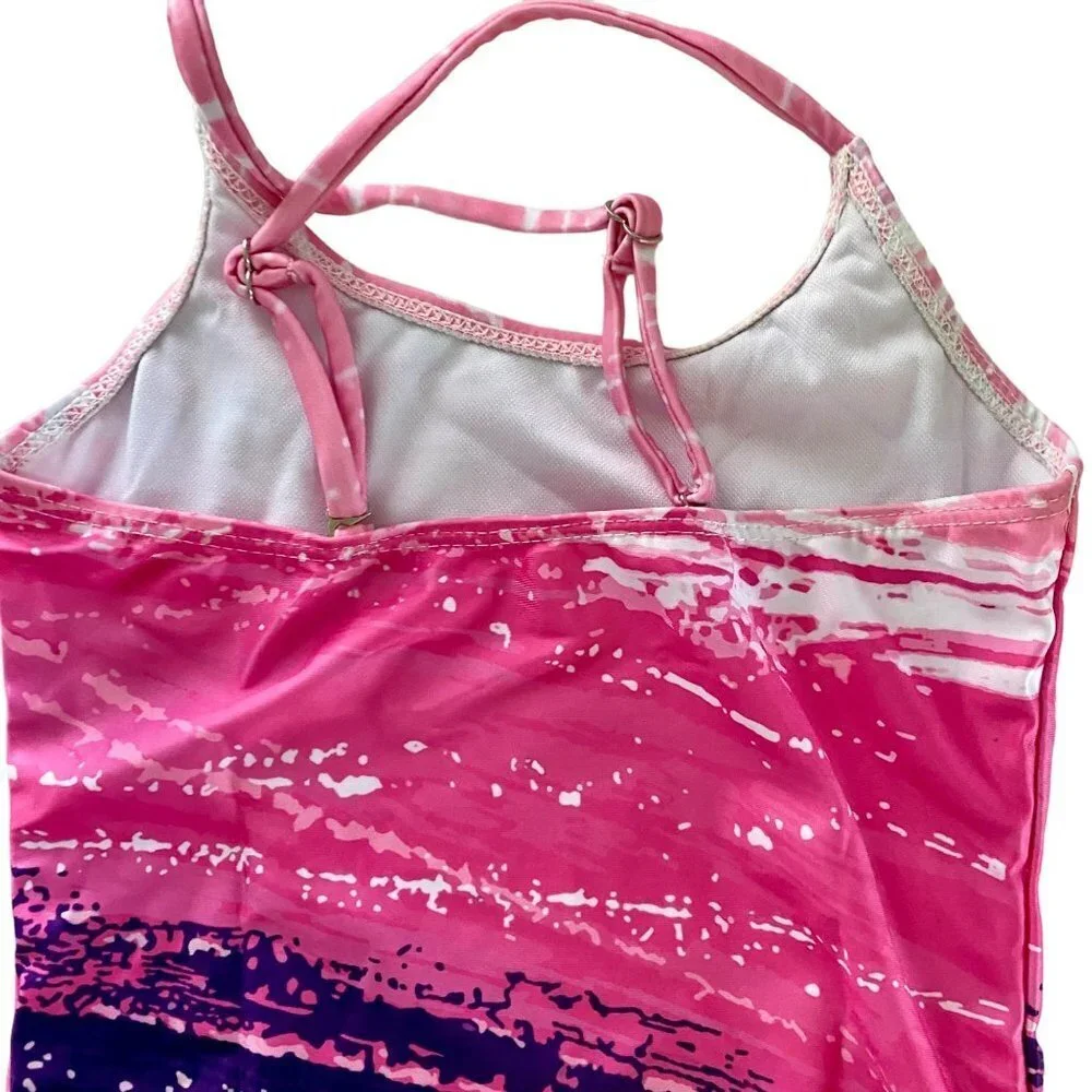 Purple Pink One Piece Swimsuit Girl's Size Small NEW